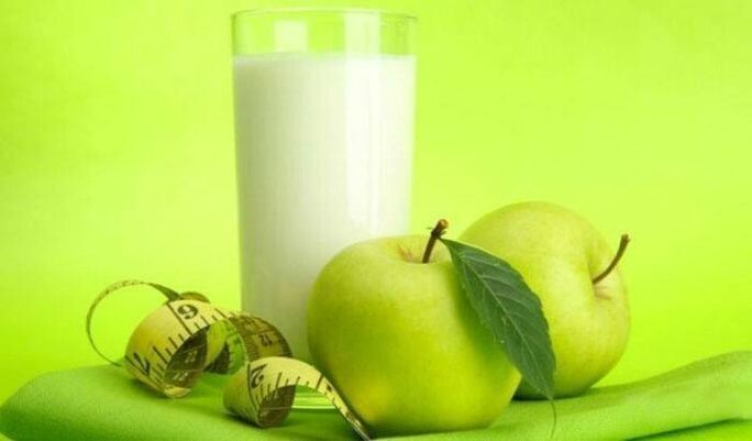 Kefir dhe mollë për humbje peshe